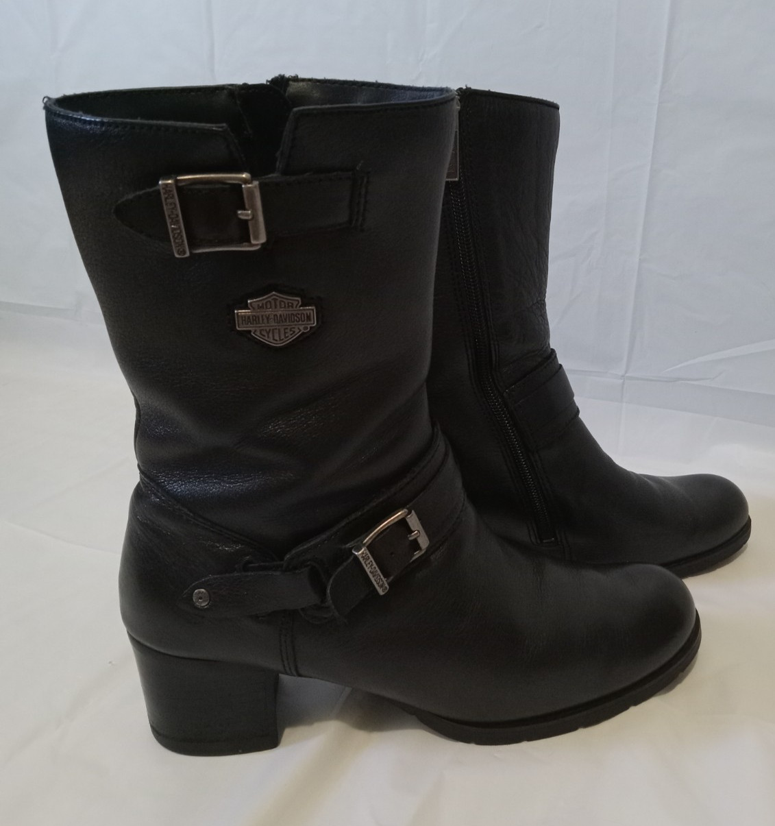 Harley Davidson Black Leather Motorcycle Riding Boots Serita Womens Sz 9 Biker