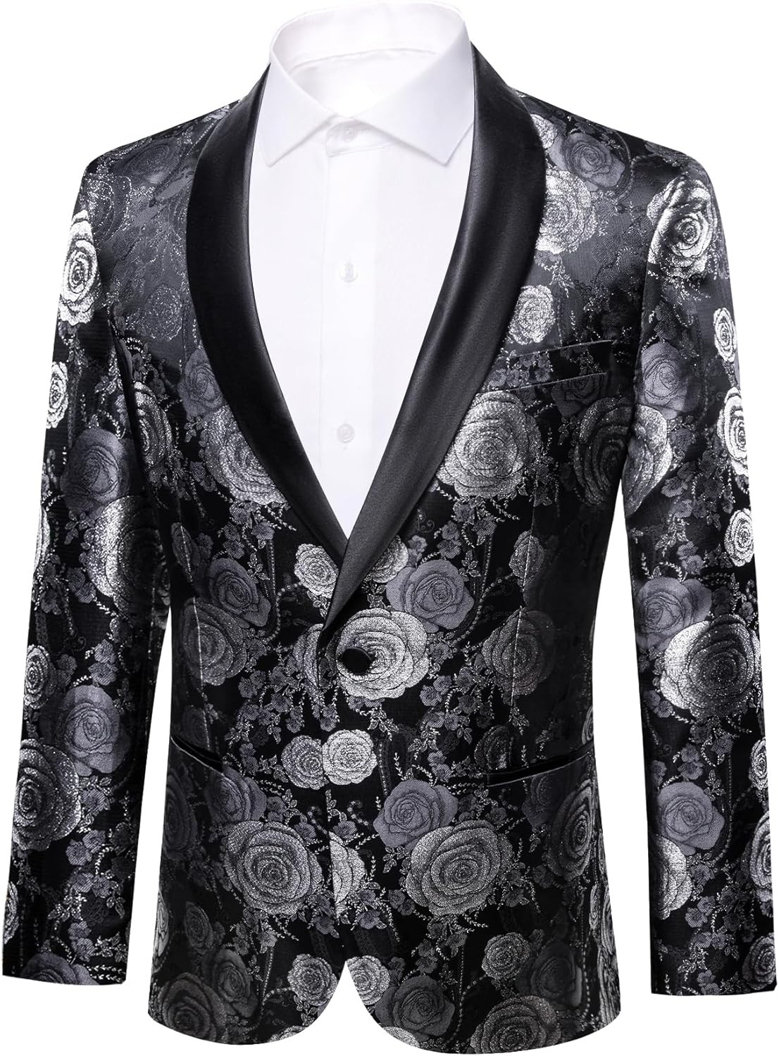 Men’s Floral Paisley One Button Blazer Tuxedo Jacket for Carnival Party Gift