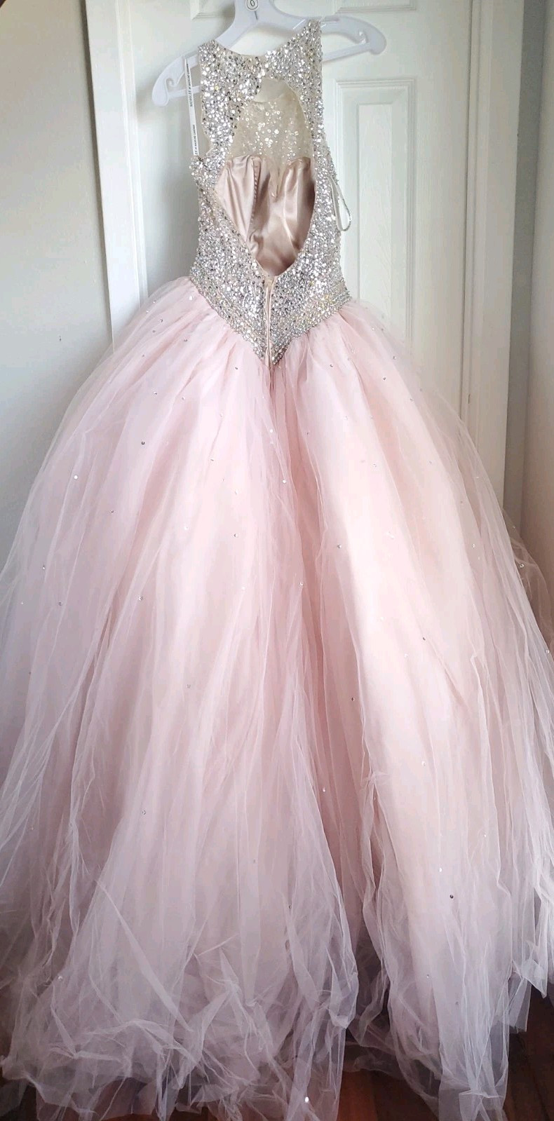 Mori Lee 60040 Valencia Gardner Sequin Dress Nude Blush Quinceanera Prom Size 0