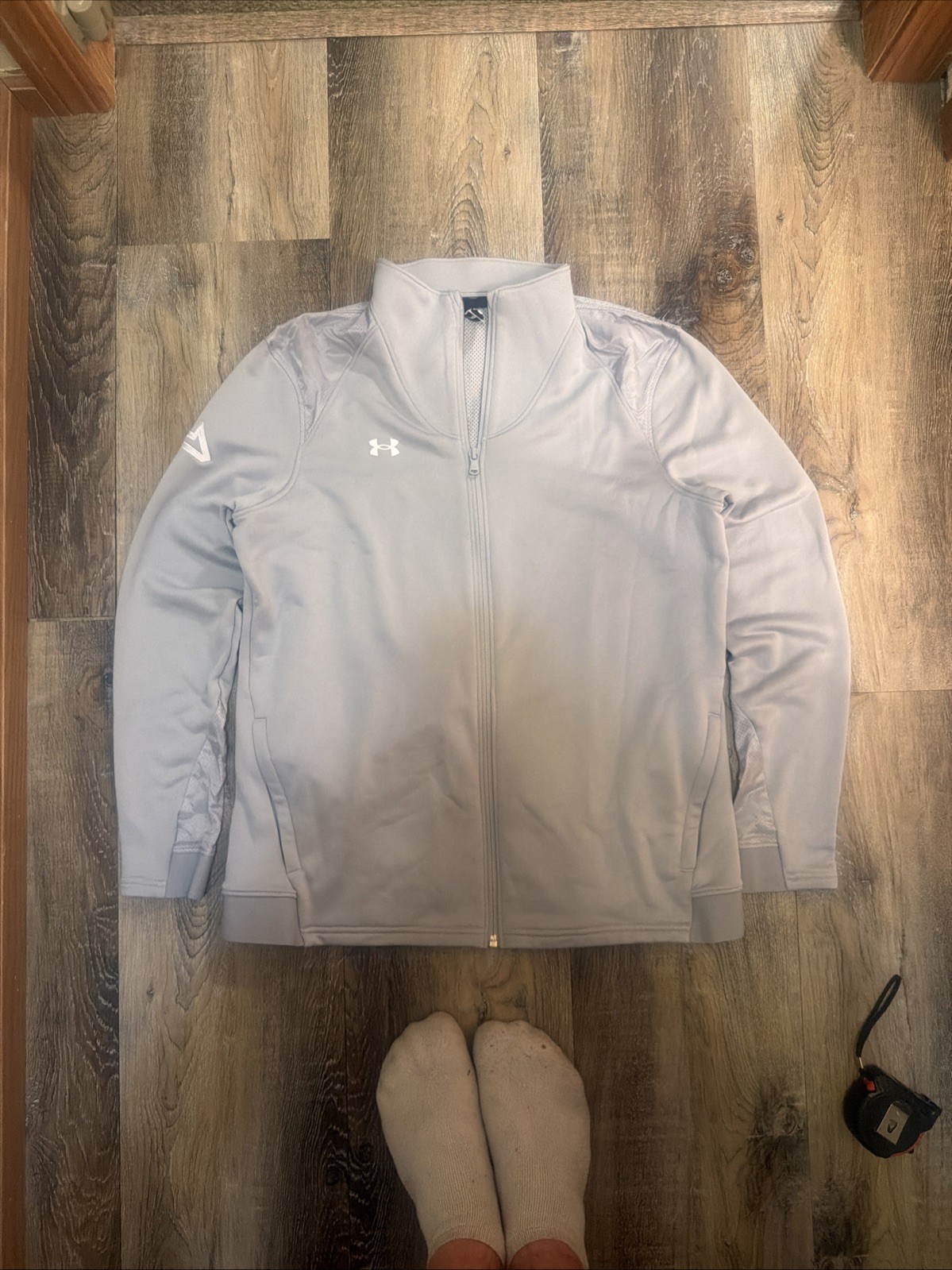 Grey Under Armour Tech Style Full-Zip Jacket Adult Large Breathable Back