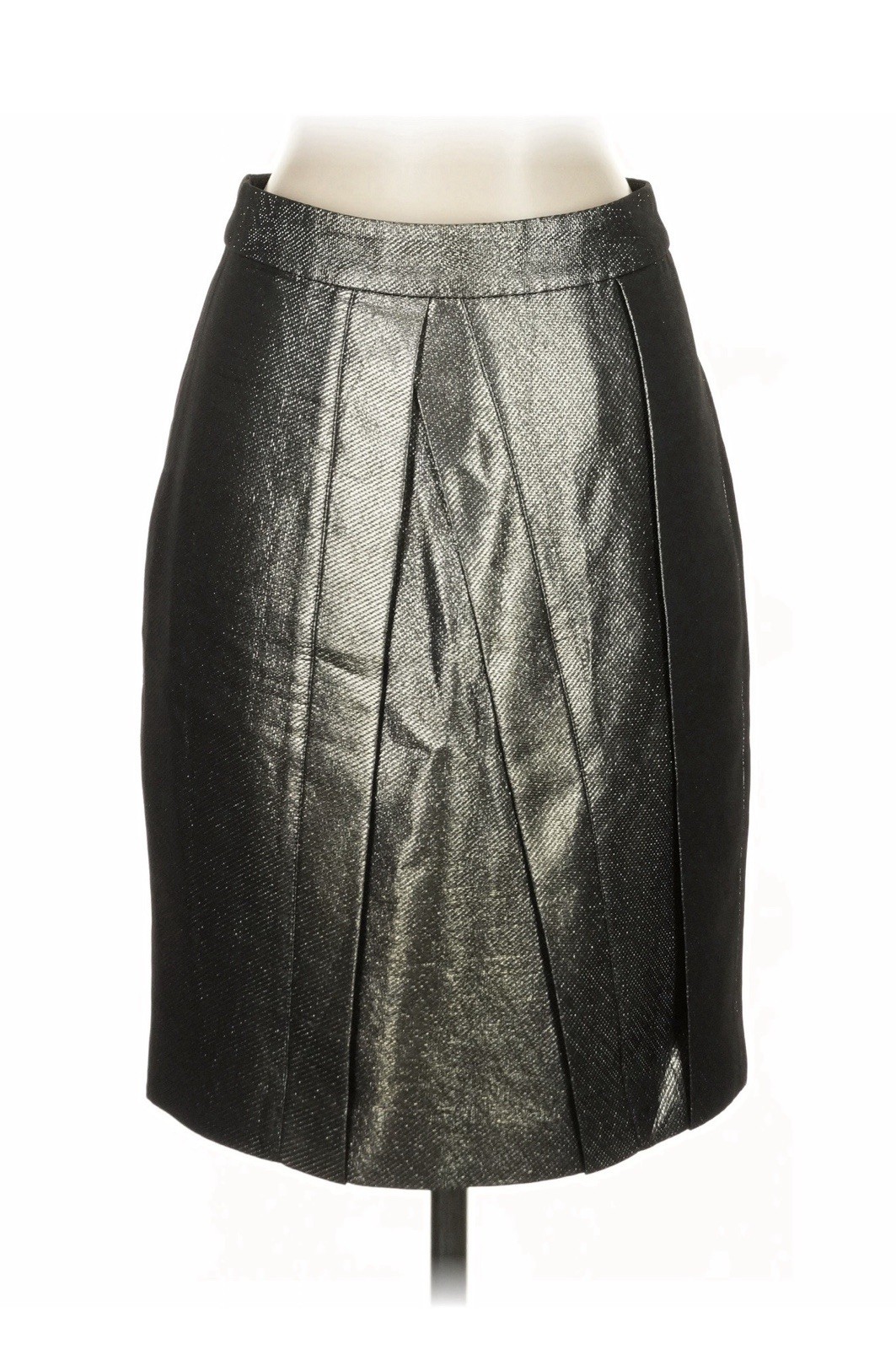 Proenza Schouler Metallic Black Pleated High Rise Knee-Length Skirt 4