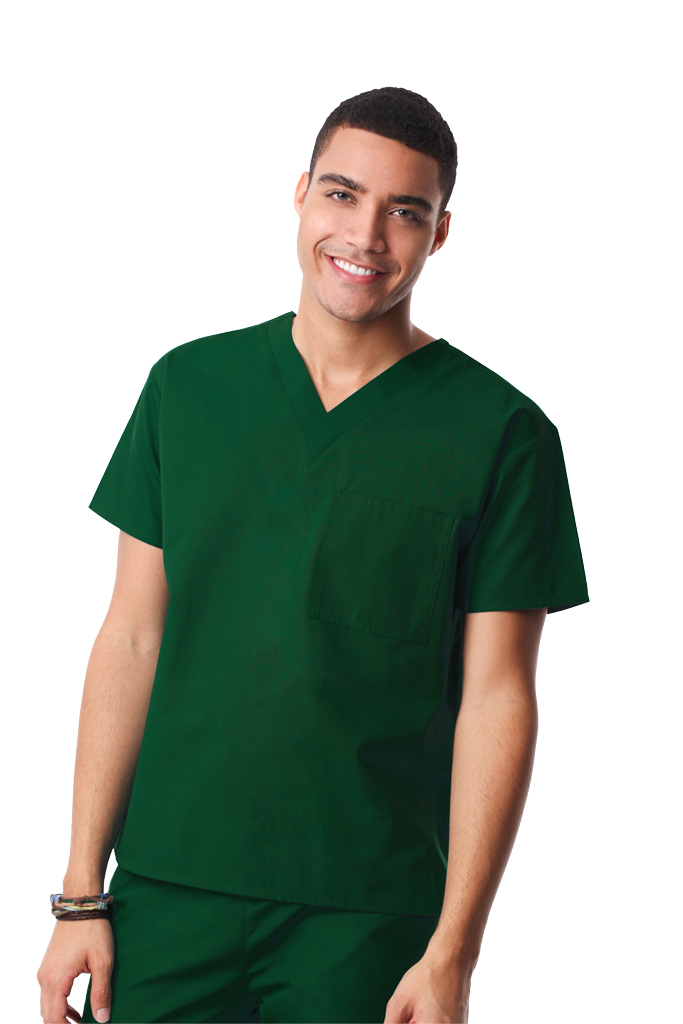 Maevn Unisex Hunter Green Scrub Set One Pocket Top Drawstring Pants 2XS to 2XL