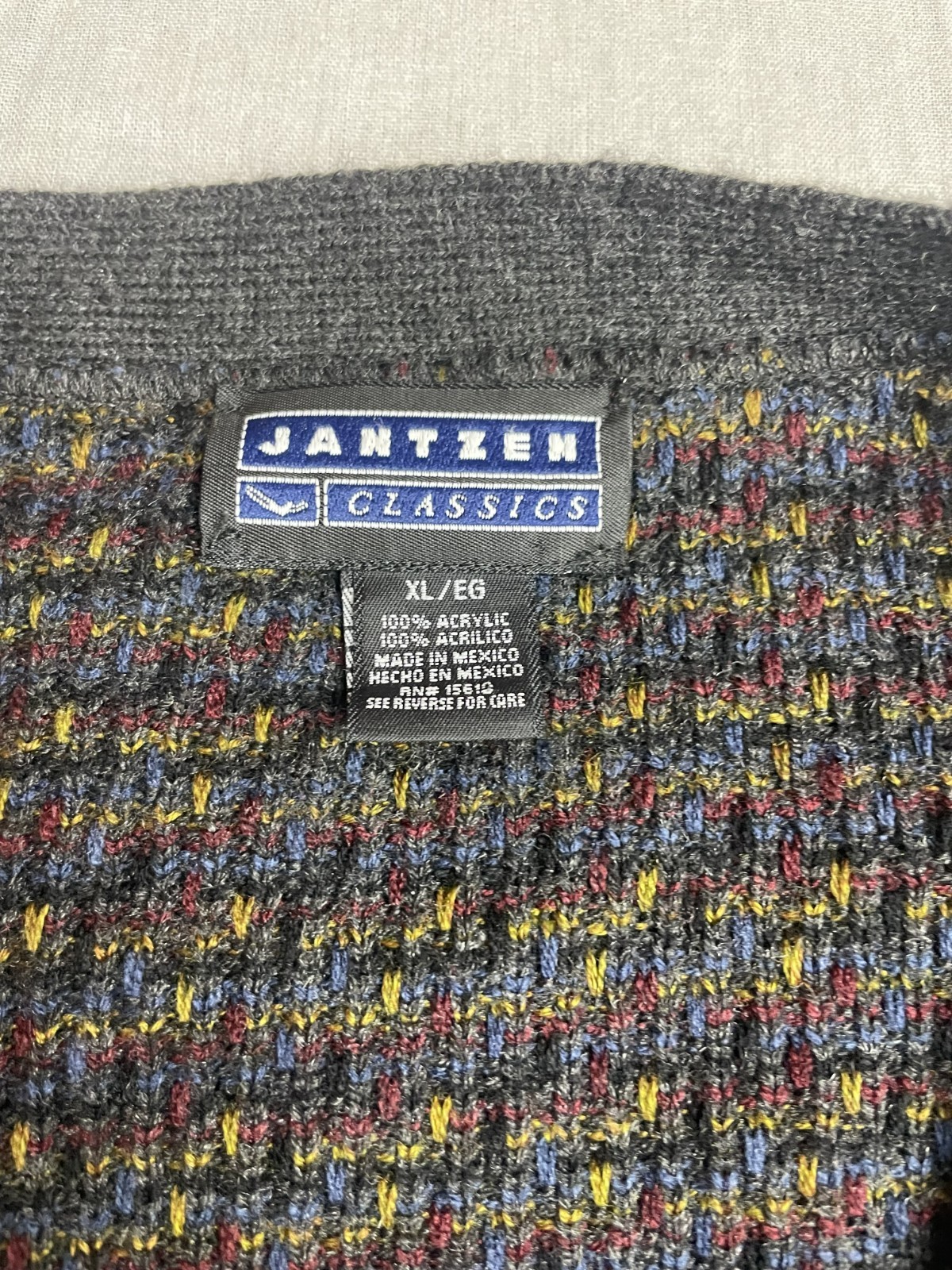 Vintage 90s Jantzen Classics Multicolor Mens XL Grandpacore Cardigan Sweater