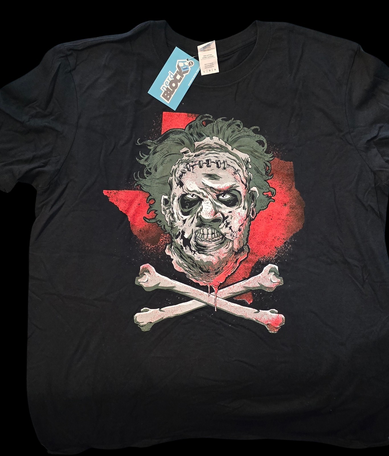 Nerd Block- Leatherface- Horror T Shirt From The Texas Chainsaw Massacre-L- NWT