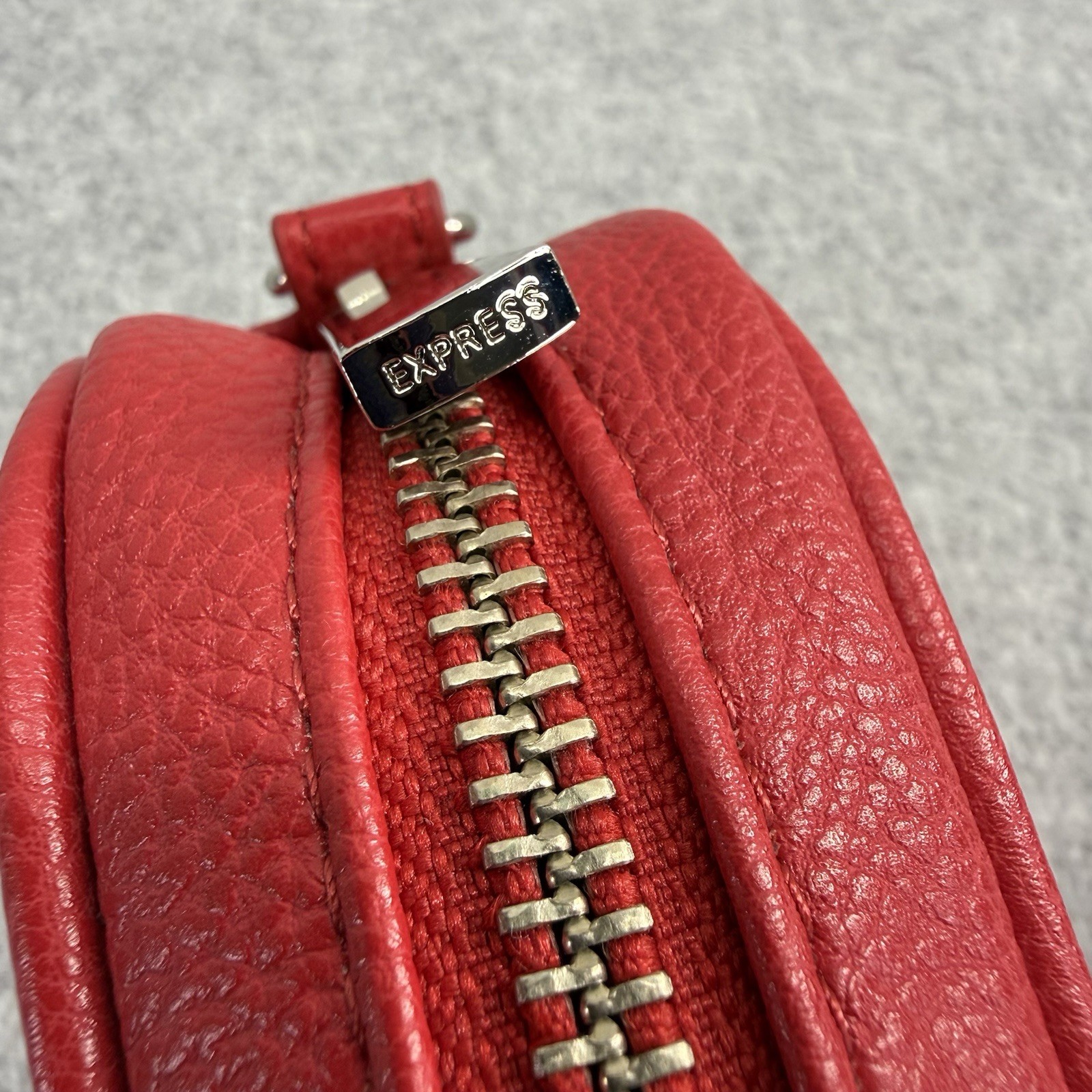 Express Mini Red Faux Leather Crossbody Bag Chain Strap Shoulder Purse