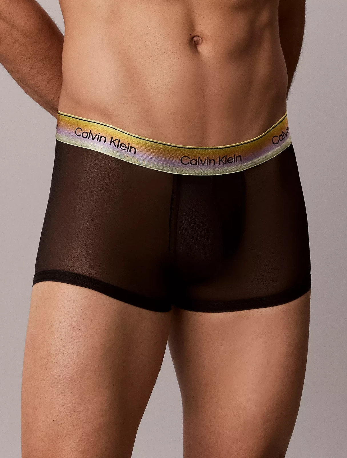 Calvin Klein CK men black icon sheer mesh nylon Trunk underwear size M L