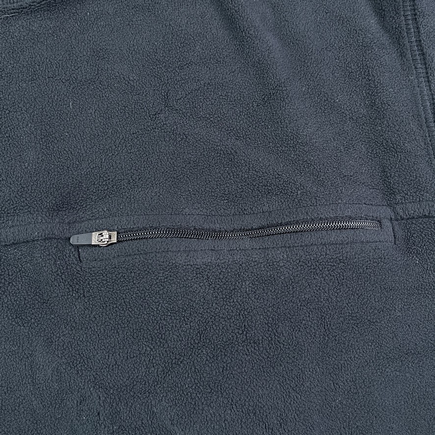 LL Bean Sweatshirt Mens Medium Tall Black Fleece Crewneck Pullover Zip Pocket