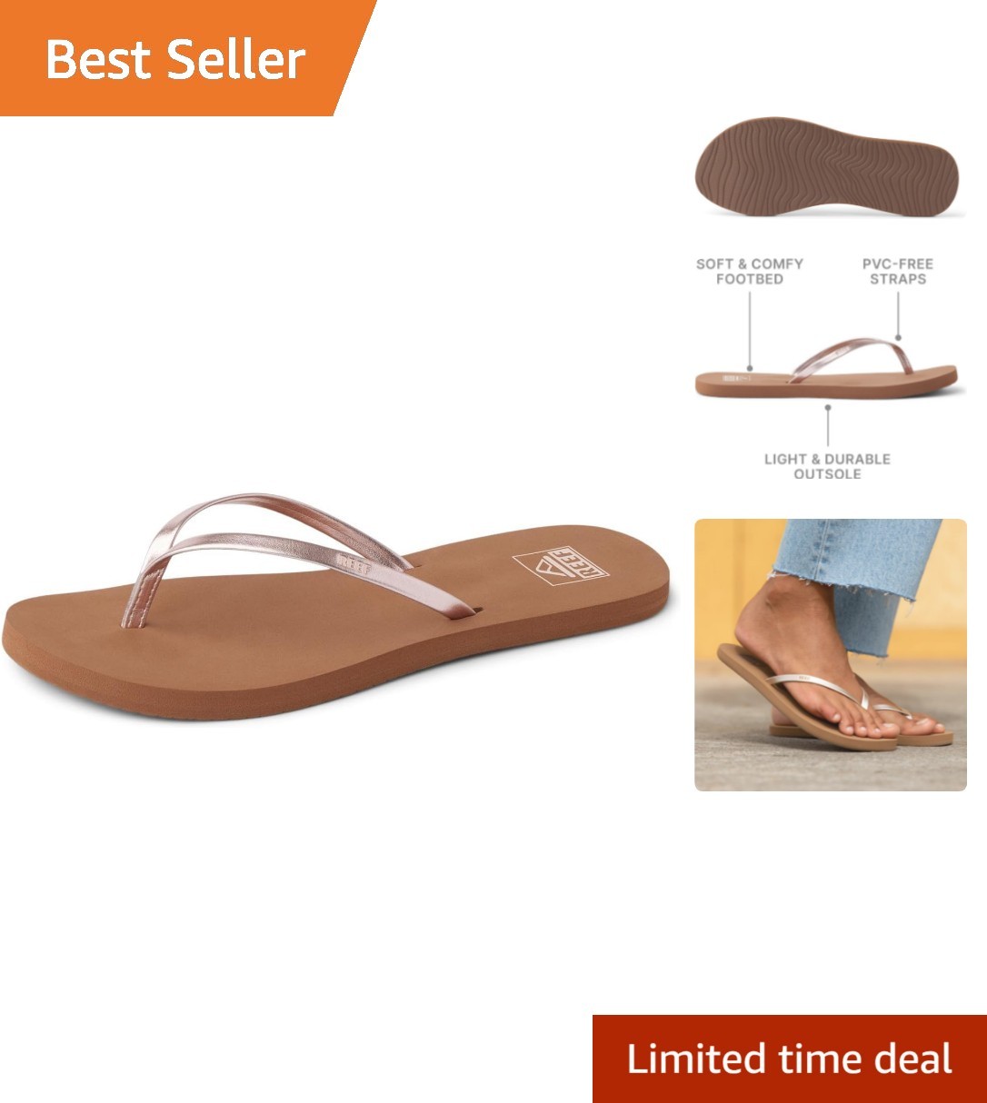 Reef Bliss Nights Womens Sandals Copper Size 9
