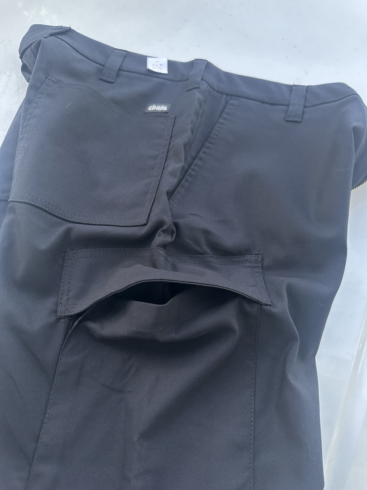 Lot Of 2 Cintas Comfort Flex PRO Cargo Work Pants Size 40×30 Black #23270-35