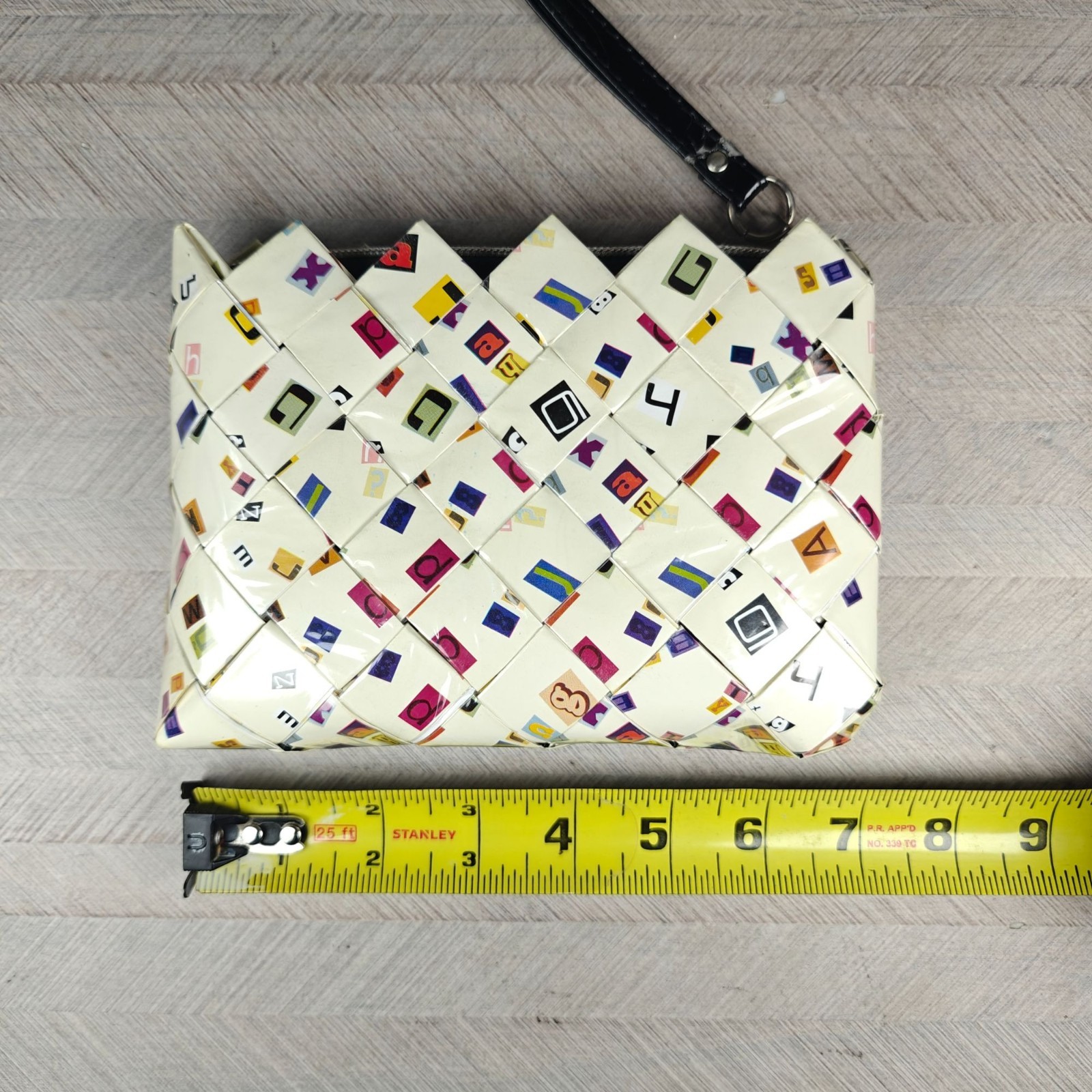 Nahui Ollin Woven Candy Wrapper Clutch Wristlet Zip Bag
