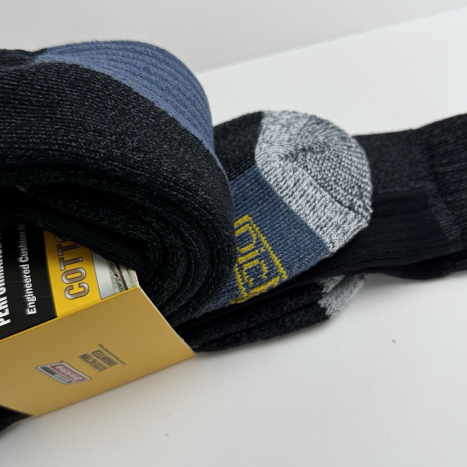Dickies Shin Protector Boot Length Work Socks COTTON w/ Steel Toe Boot Cap – 3Pk
