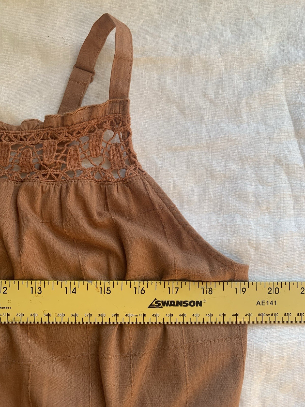 Torrid NWT Terracotta Brown Cotton Maxi Dress 12T Tall Boho Crochet Lace Pockets