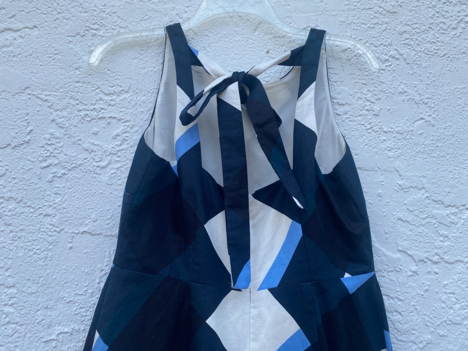 NWT Ann Taylor Sleeveless Linen Cotton Blend Halter Dress Blue White BlackSZ 6P
