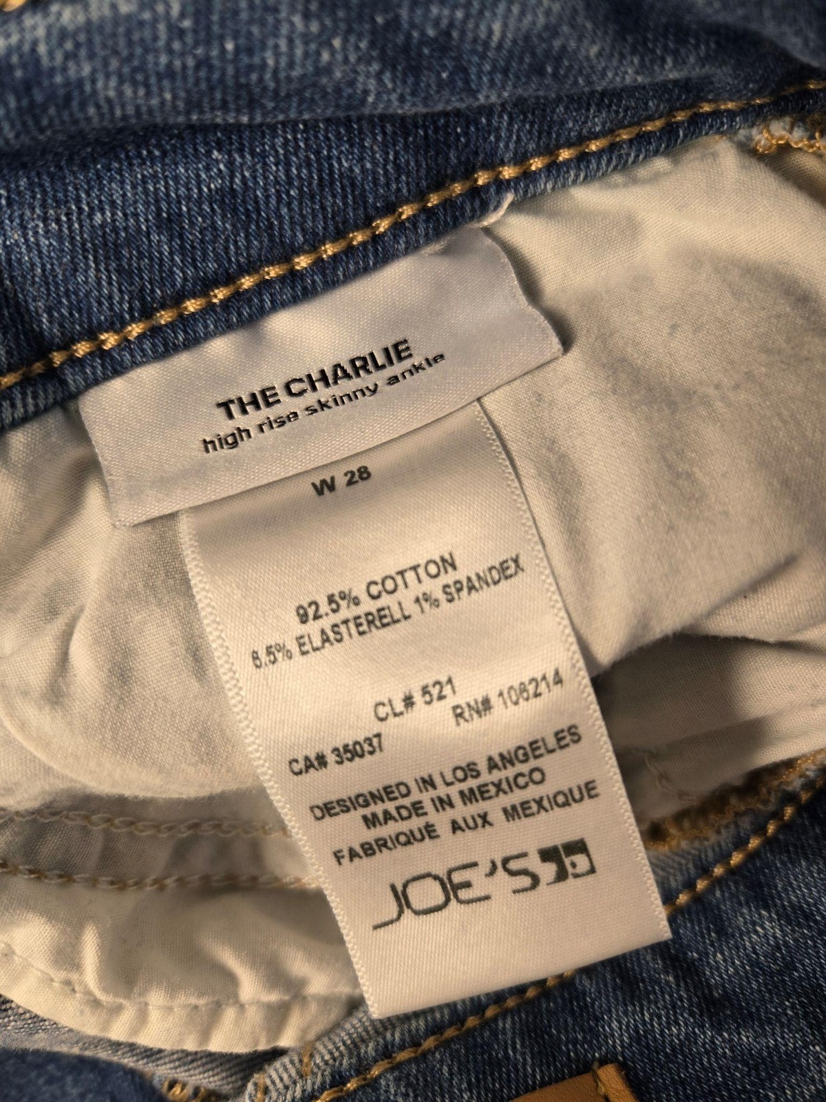 Joe’s Jeans Womens 28 The Charlie High Rise Skinny Ankle Side Velvet Stripe