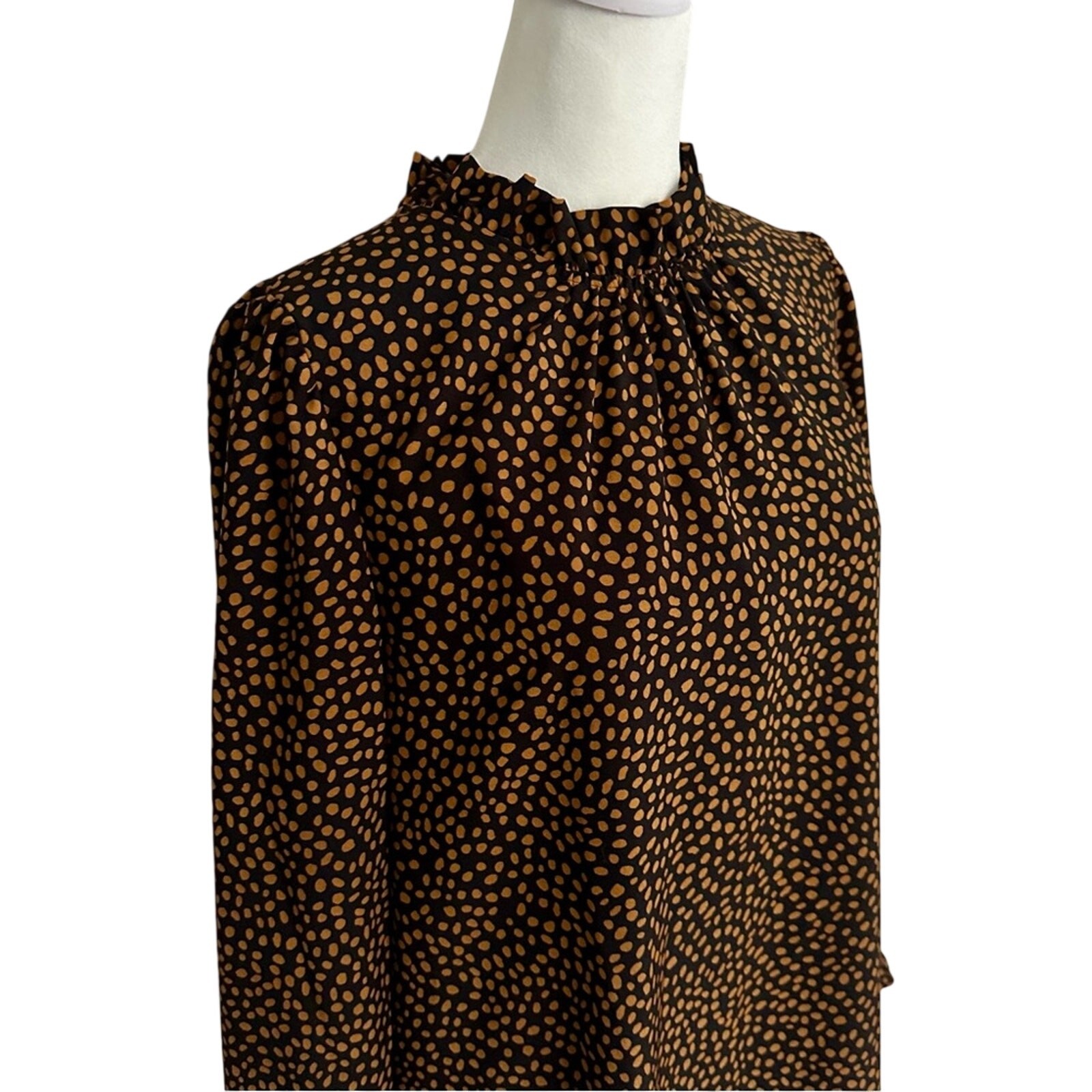 J Crew Ruffleneck shift dress, Size 6, animal print