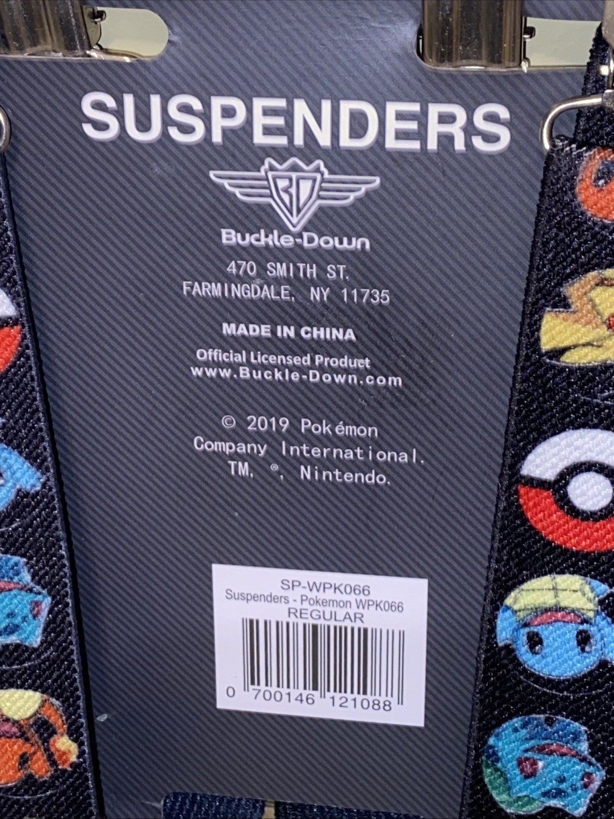 New Pokémon Buckle-Down Suspenders Pikachu Charmander Squirtle ONE SIZE Gamer