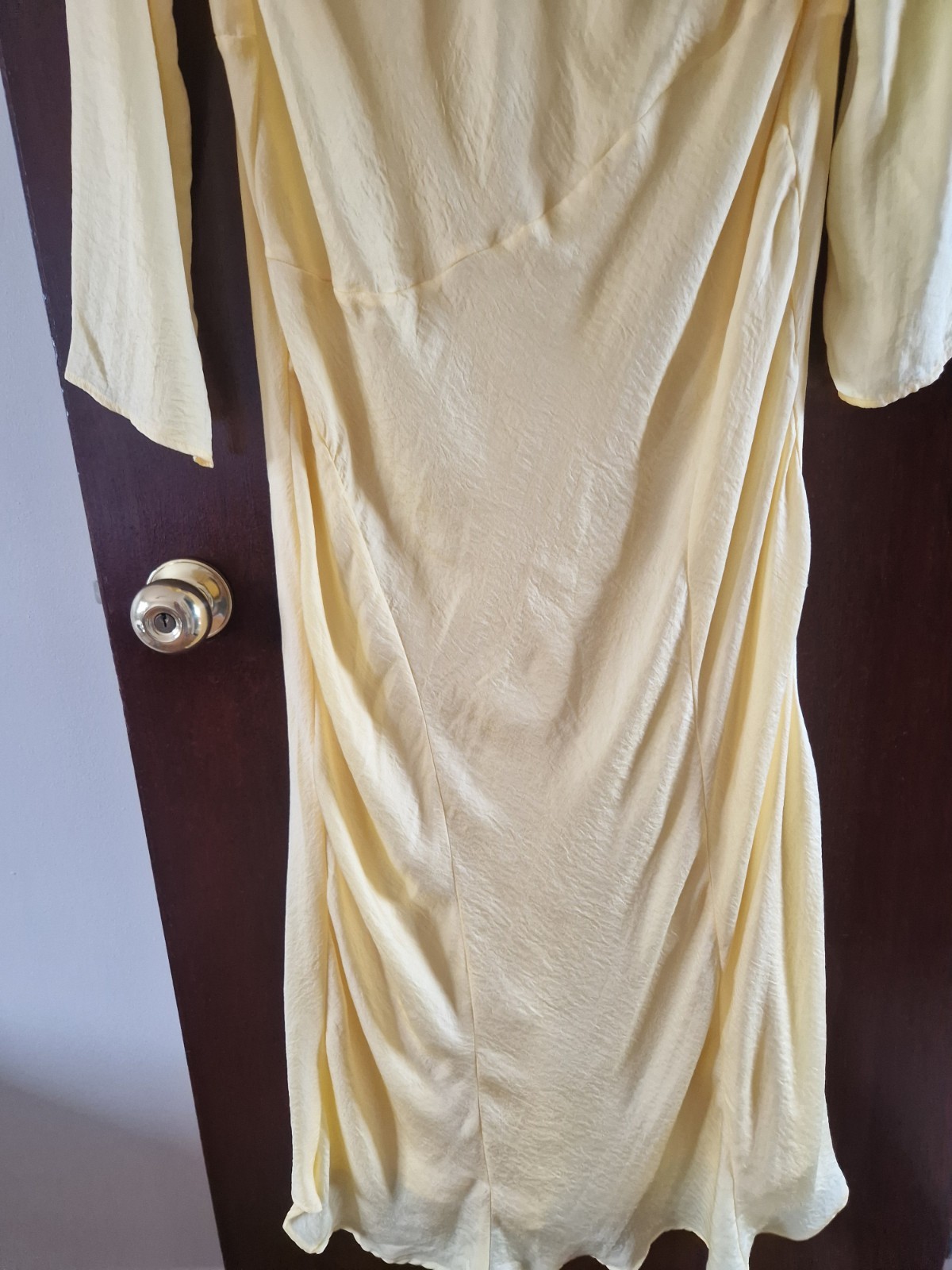Asos Design Long Dress Size 18 Yellow Summer Wedding Occasion Party Graduation
