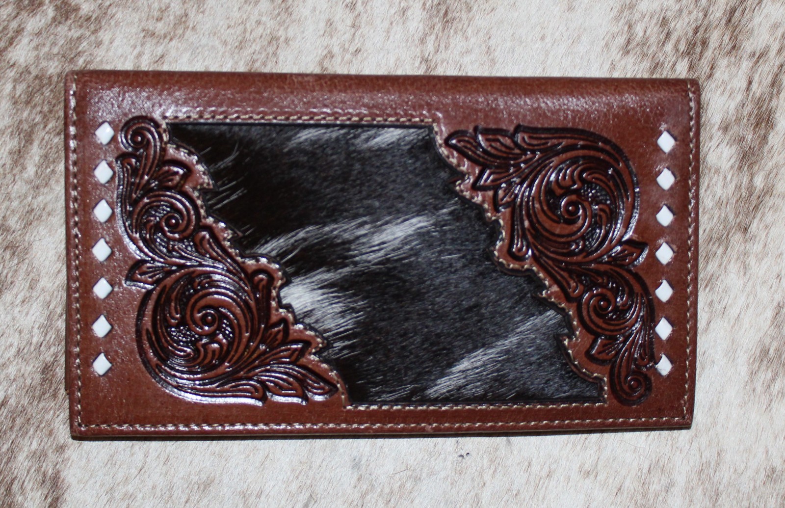 Myra Bag #12900 Hairon, Leather 6.75″x3.5″ Men’s Fold Wallet~Multiple Card Slots