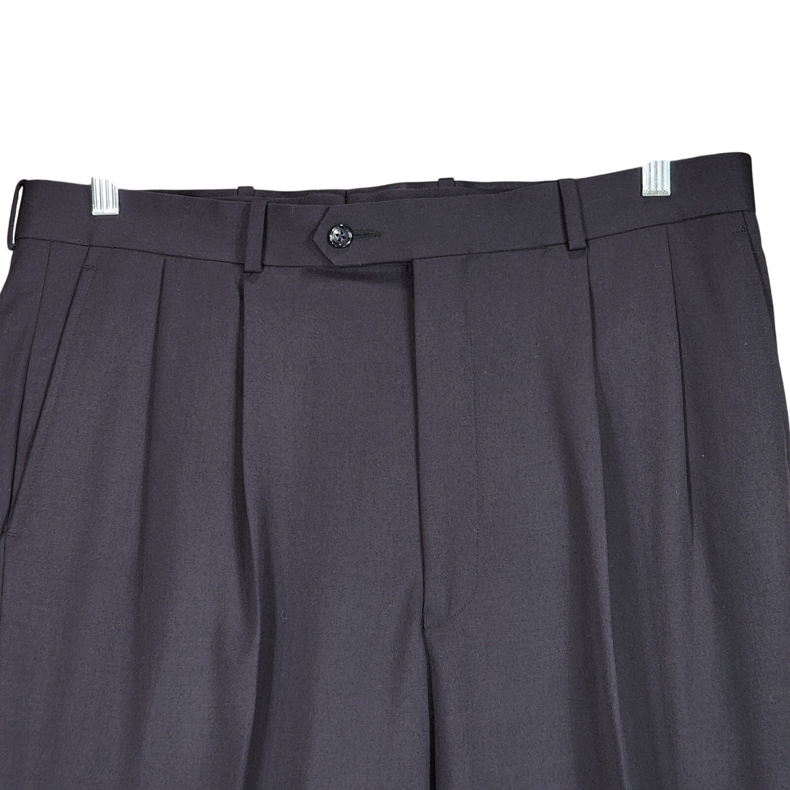 Biella Italia Corporate Image Dress Pant 36 Men Gray Pleats Cuff 36×27 Tom James