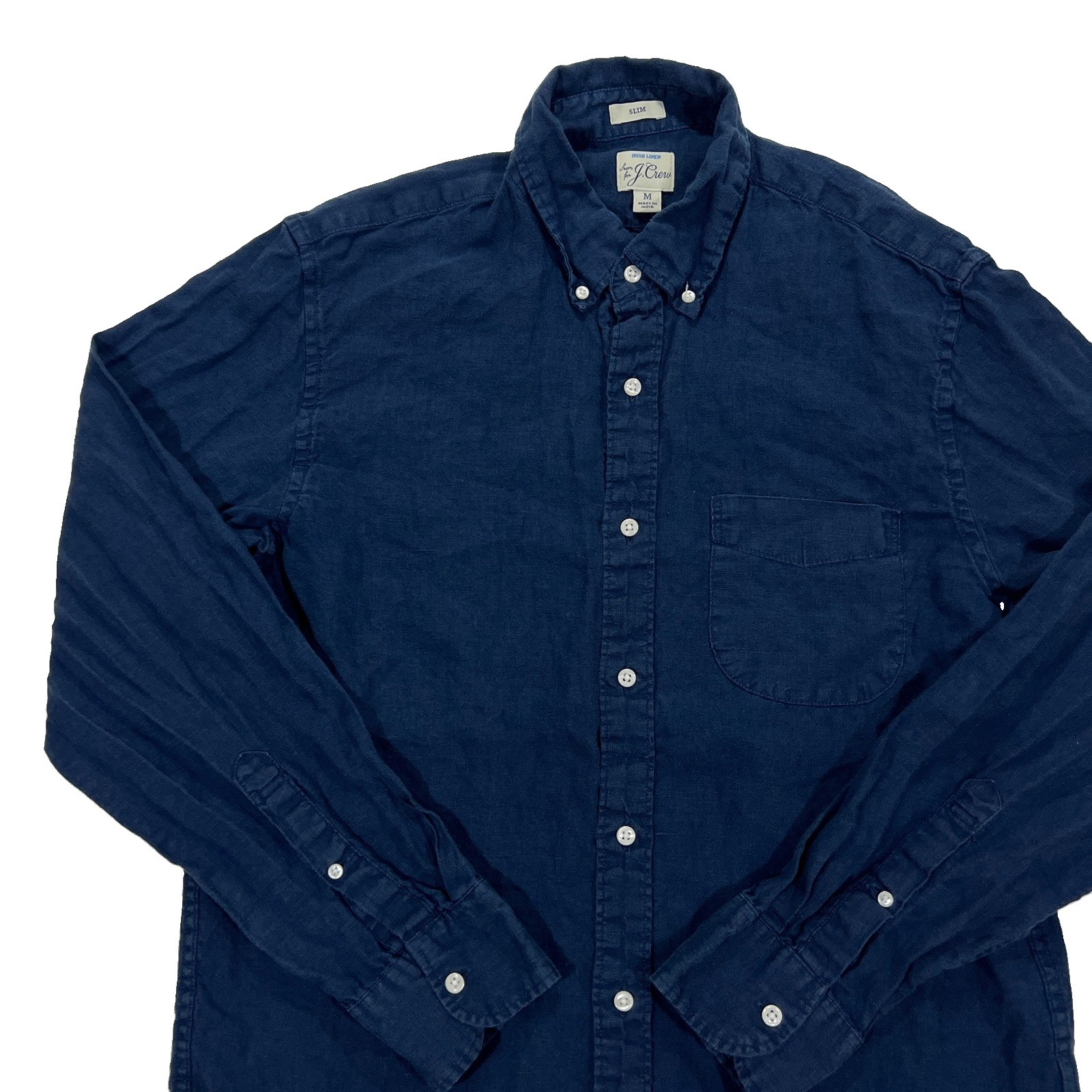 J.Crew Baird McNutt Irish Linen Slim Long Sleeve Button Down Shirt Mens Medium
