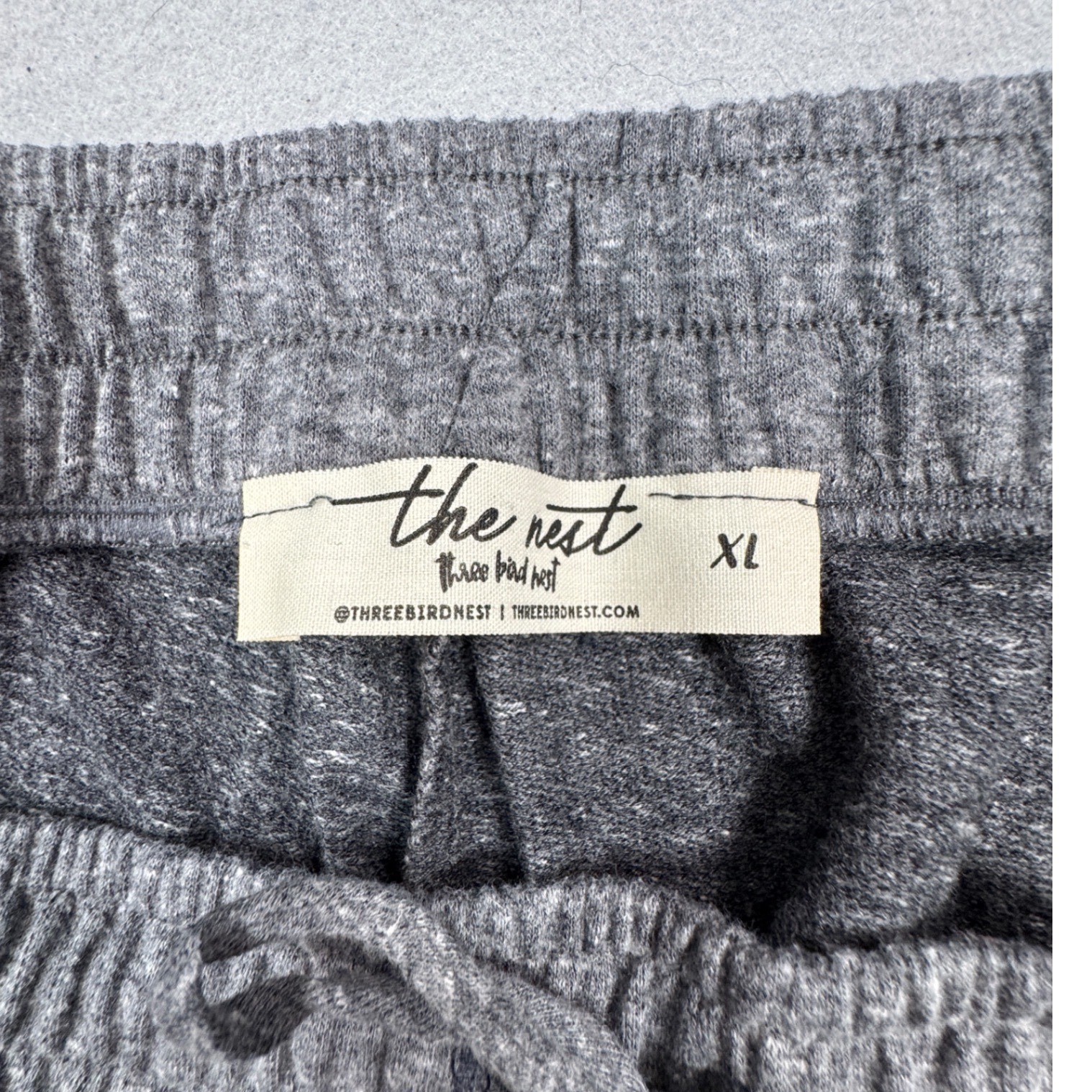 Three Bird Nest The Nest Shorts Womens XL Gray Ruffle Hem Lounge Boho Drawstring