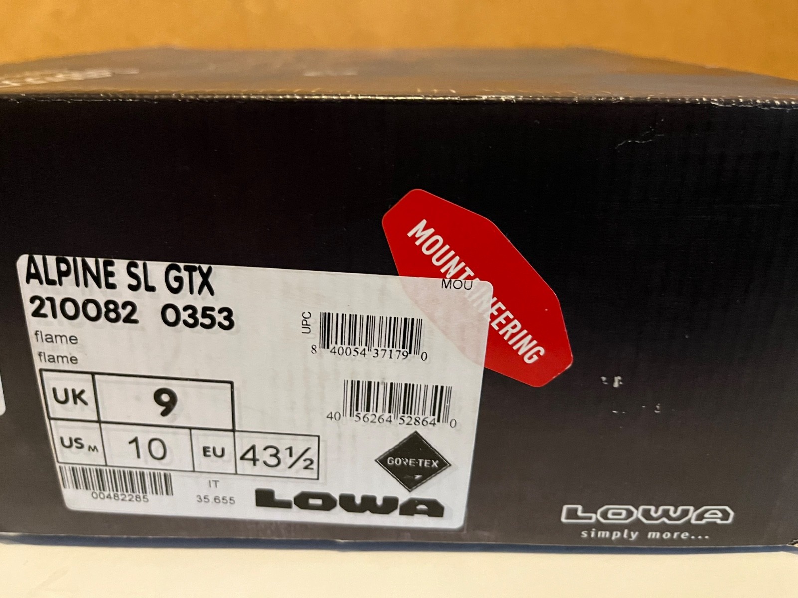 LOWA Alpine SL GTX GoreTex Flame Boots Hiking Trekking Mountaineering MADE ITALY