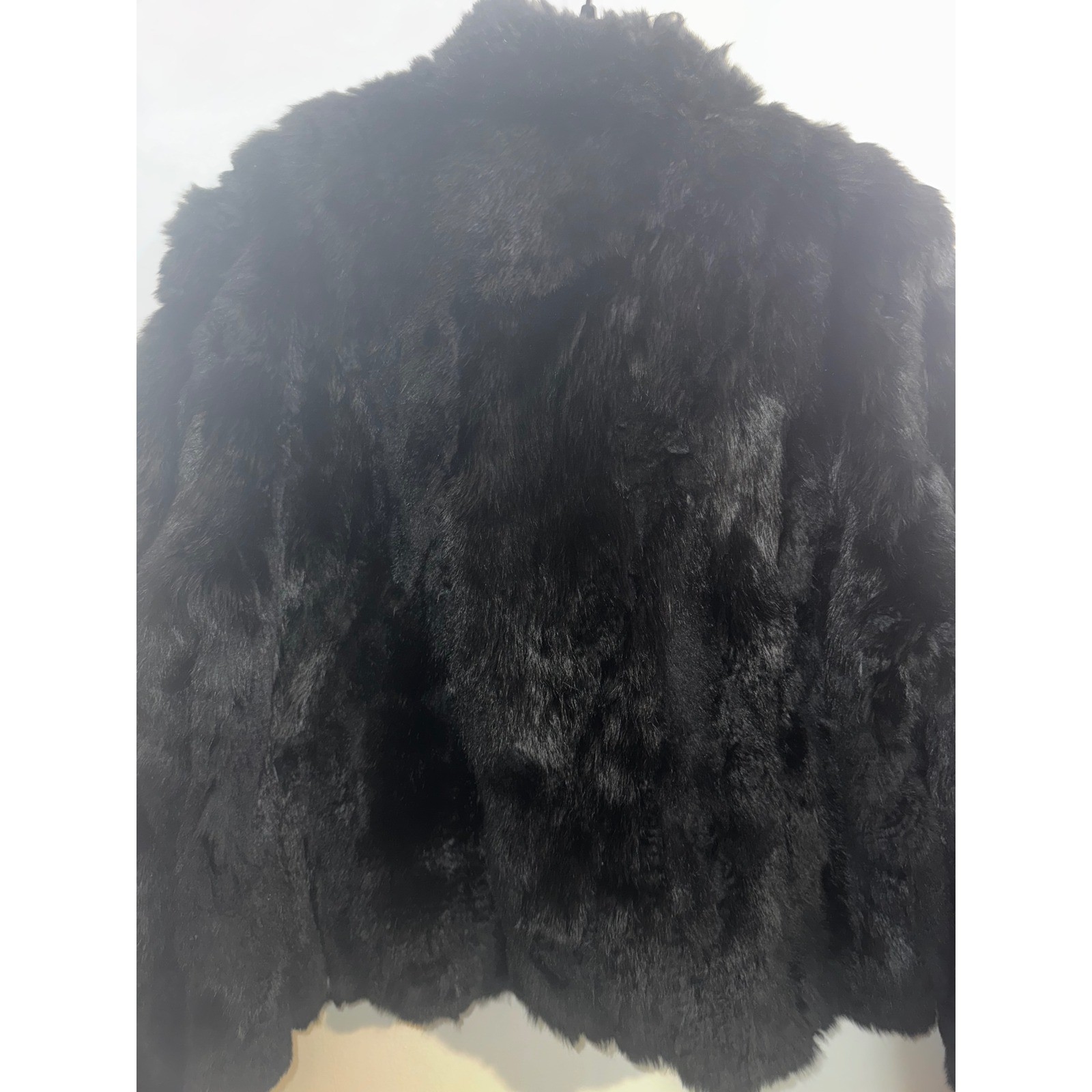 Wilsons Leather Black Genuine Fur Jacket Womens XL Coat Luxury Mob Wife FLAW