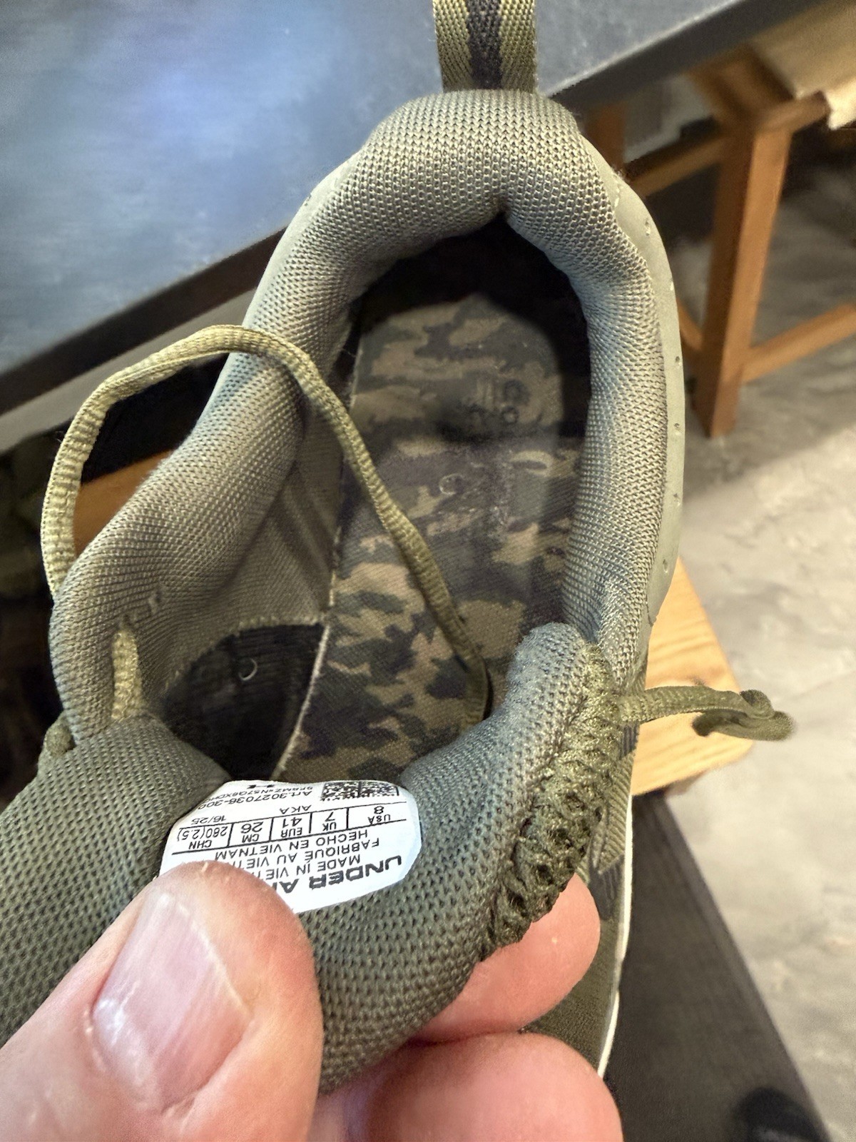 Under Armour Assert 9 Green Camo size 9