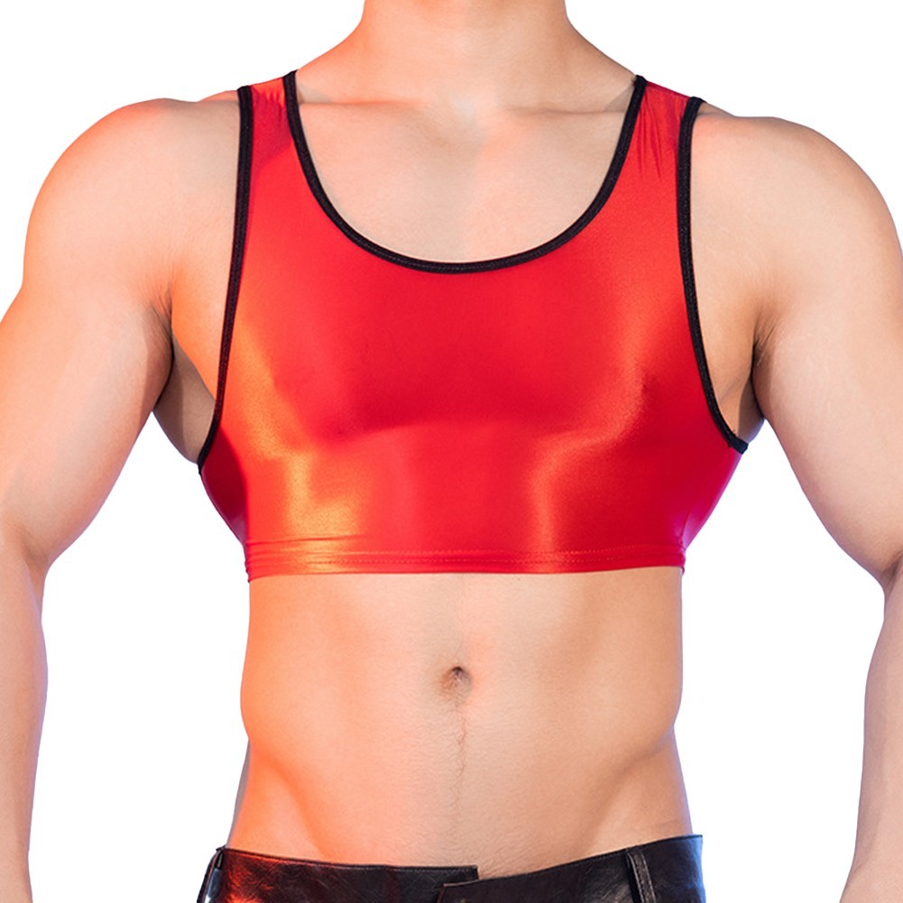 For Fitness For Yoga Glossy Tank Tops Mens Sleeveless Vest Nylon Fabric