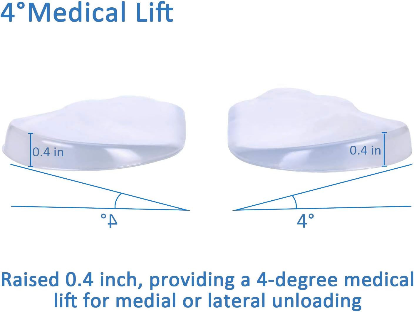 4 Pairs Orthopedic Insoles for Men and Women, Medial & Lateral Heel Wedge Silico