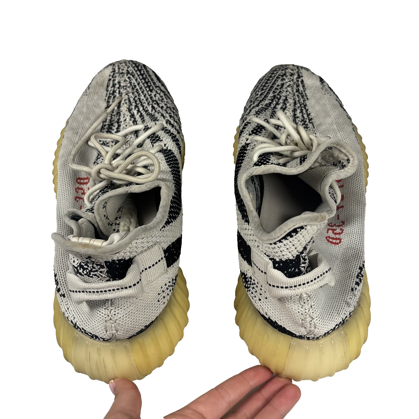 ADIDAS YEEZY BOOST 350 V2 ZEBRA MEN’S SNEAKERS WHITE/BLACK LOW TOP SIZE 13.5