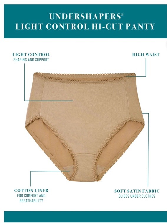 VANITY FAIR Women Size 5XL 3-Pair Undershapers Hi Cut Underwear Panties
