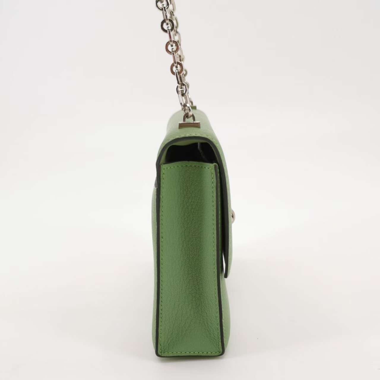 Hermes Verrou Mini 17 Chevre Mysore Vert Criquet 3I Avocado Green SilverPHW Auth