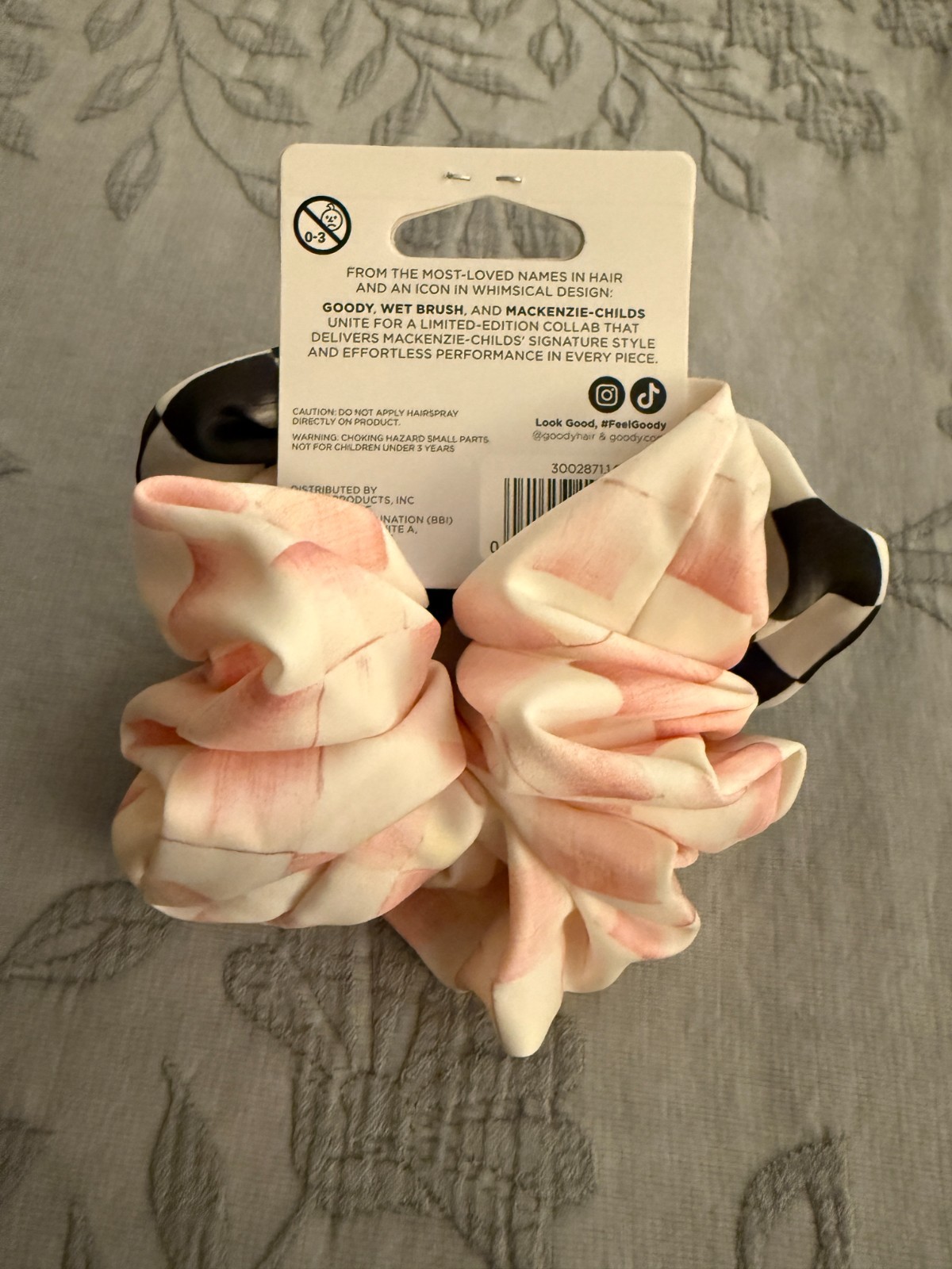Goody x MacKenzie-Childs Scrunchie Set Hair Accessories, Courtly & Rosy Check