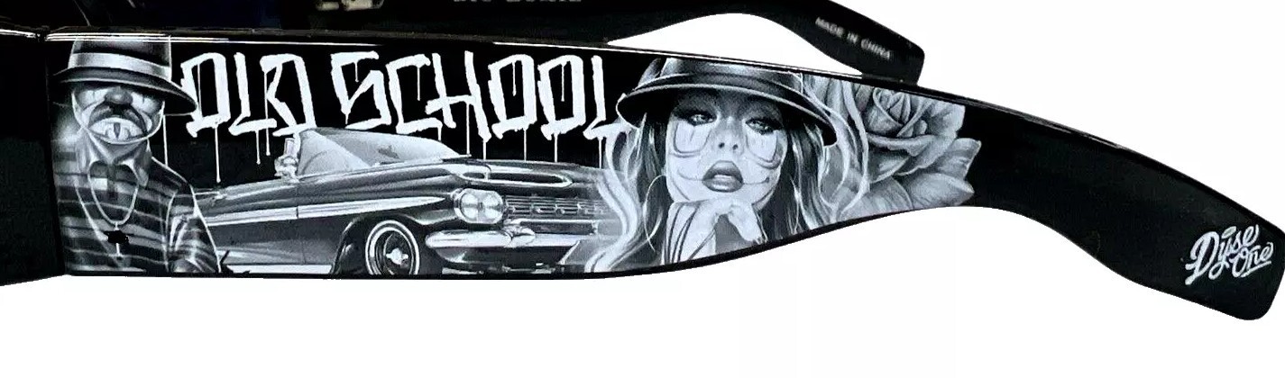 Old School Chicano Tattoo Art Shades Black Locs Sunglasses Lowrider Dyse One