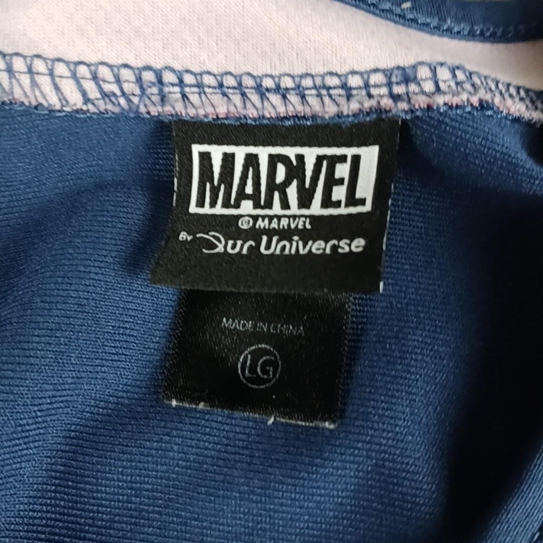 Marvel Avengers Shirt Large Blue Rogers 41 Jersey Captain America Raglan Fff