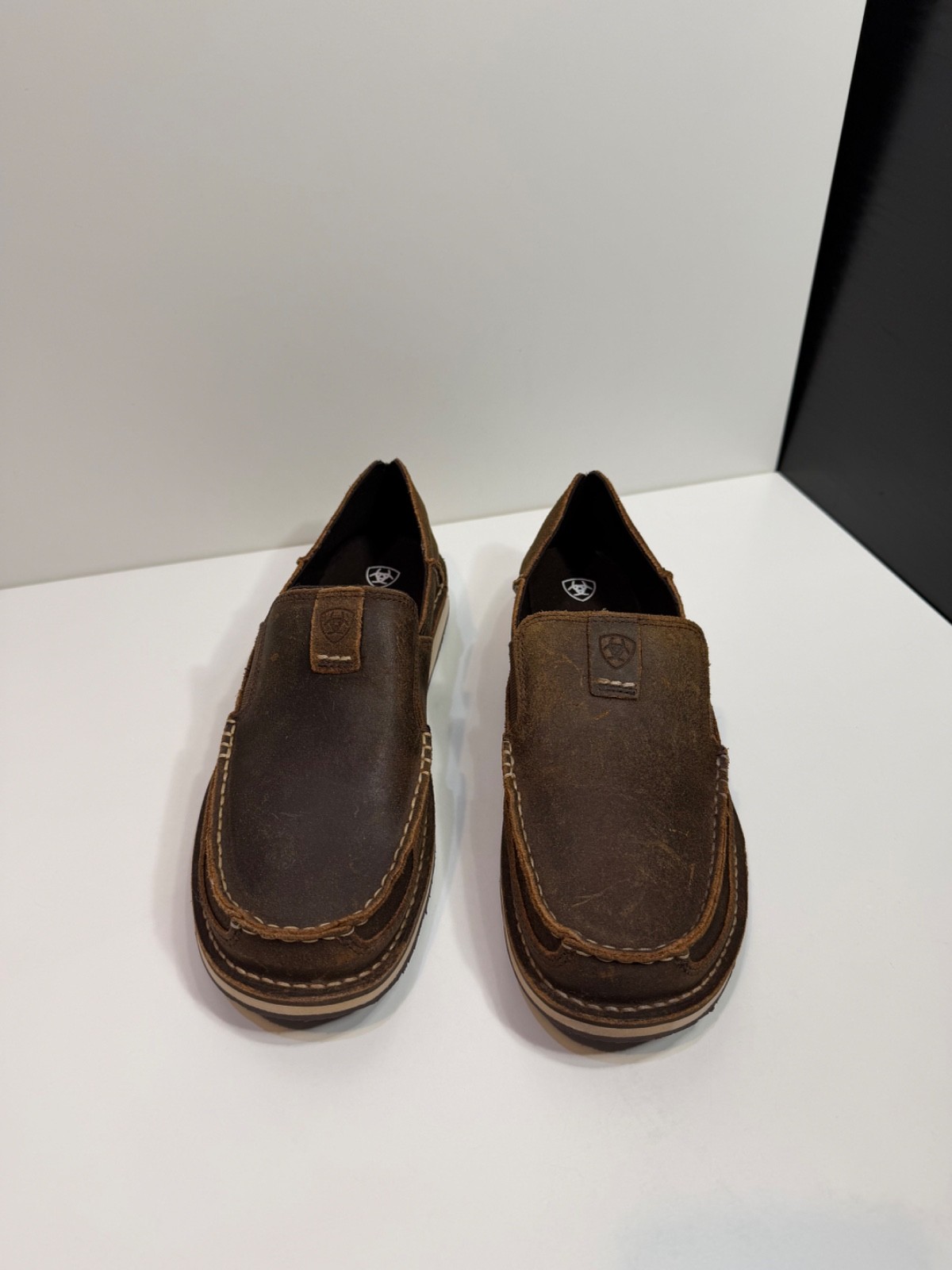 ARIAT MENS CRUISER SLIP ON LEATHER SHOES ROUGH OAK US 11 EE UK 10 W EUR 44.5 W
