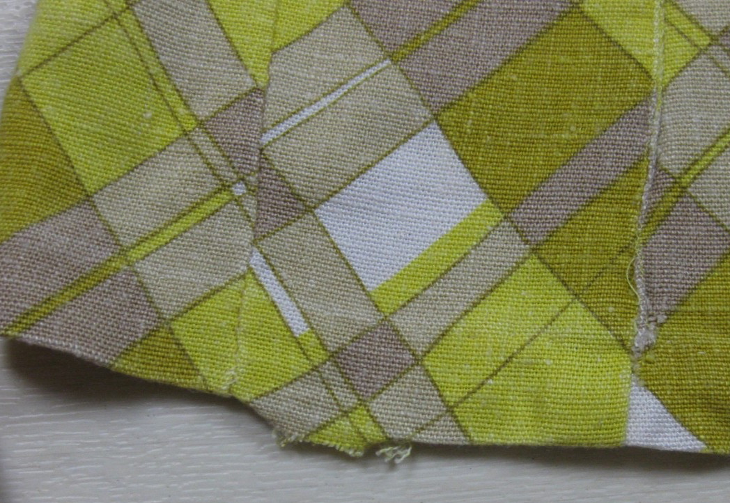 Vintage 60s Mini Sheath Shift Dress (S) Plaid Yellow Day Glo Sleeveless MOD