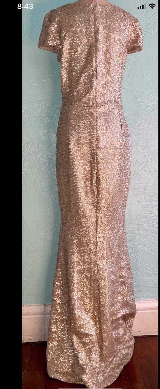 NEW! Dress The Population Michelle Sequin Gown Dress Anthropologie L Made In US