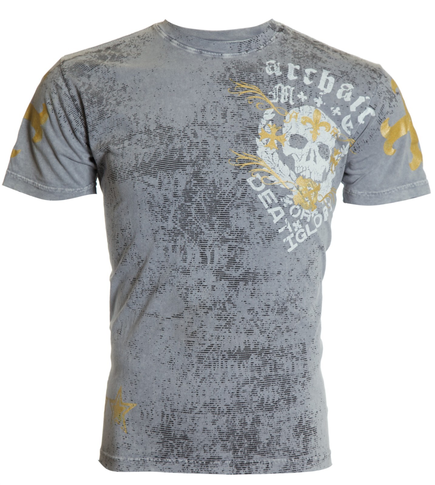 ARCHAIC by AFFLICTION Silver TRAMP Short Sleeve Slim Fit Y2K T-shirt 3XL 4XL NWT