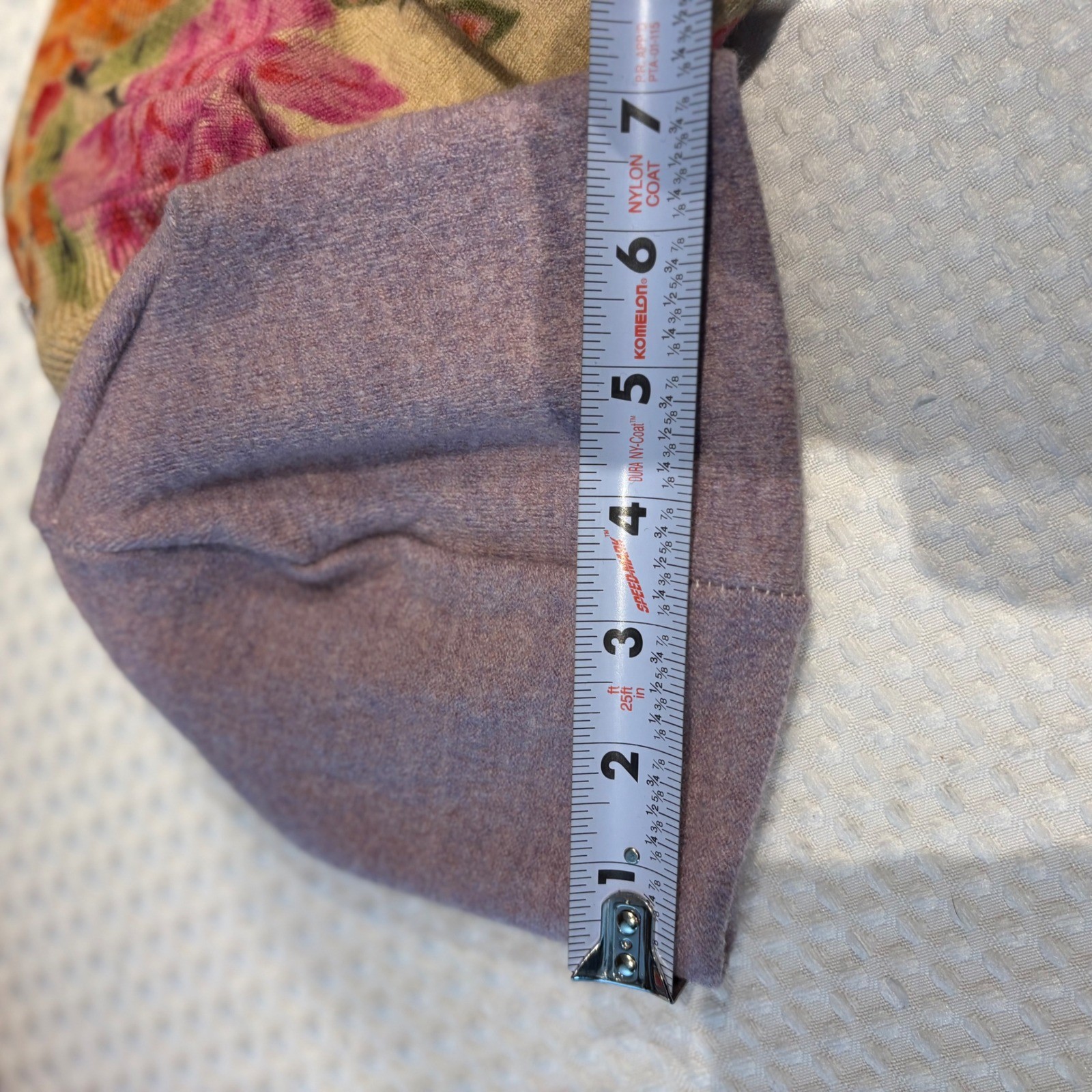 Upcycled Merino Wool Beanie Hat 2 Pack Floral Print Solid Lavender | Medium