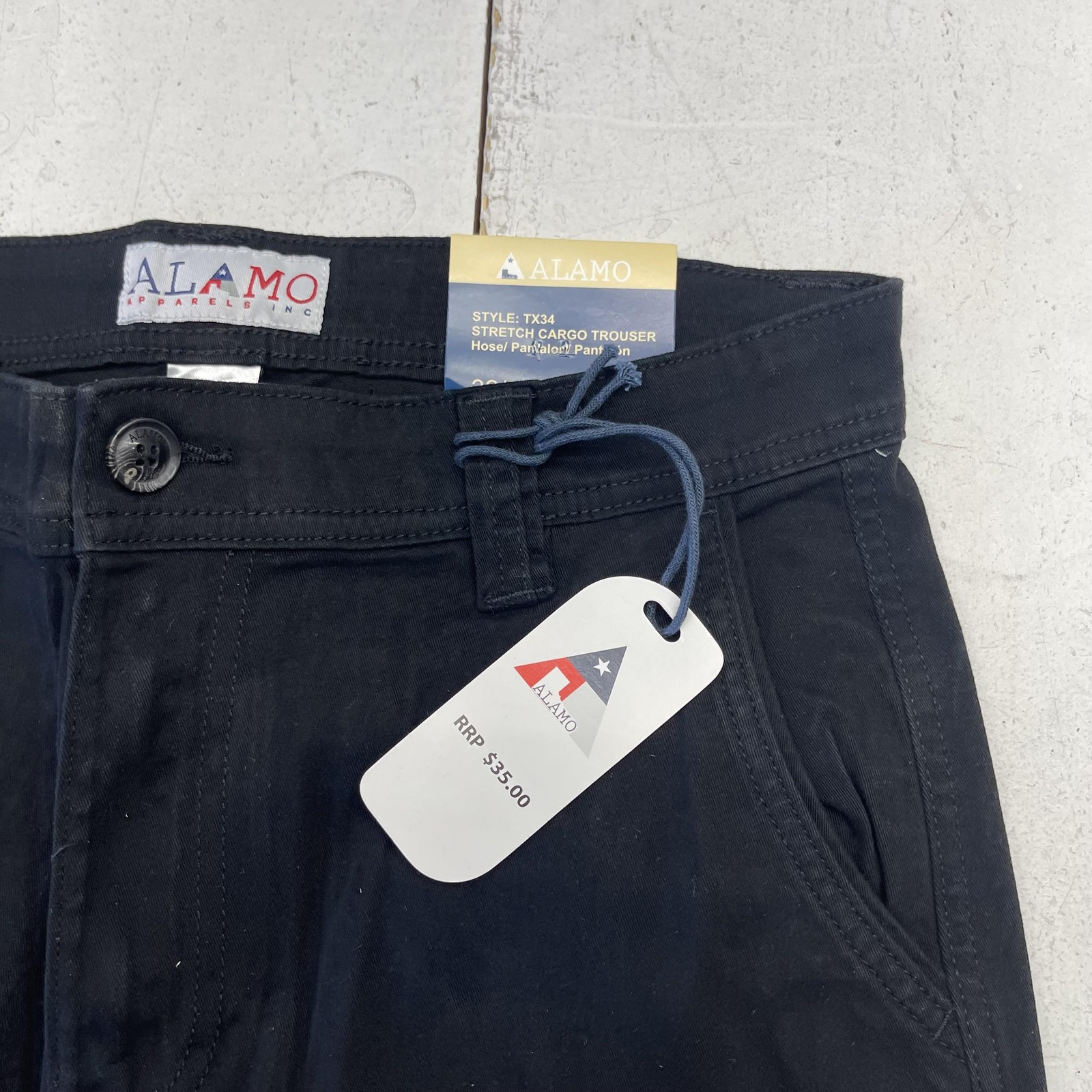 Alamo Cargo Pants Mens 32×32 Black Stretch Straight Utility Workwear Pockets