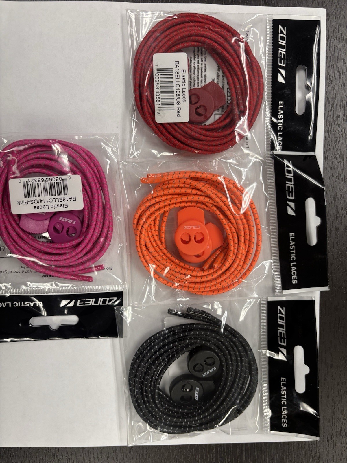 Zone3 Elastic laces mixed color bundle 4pack