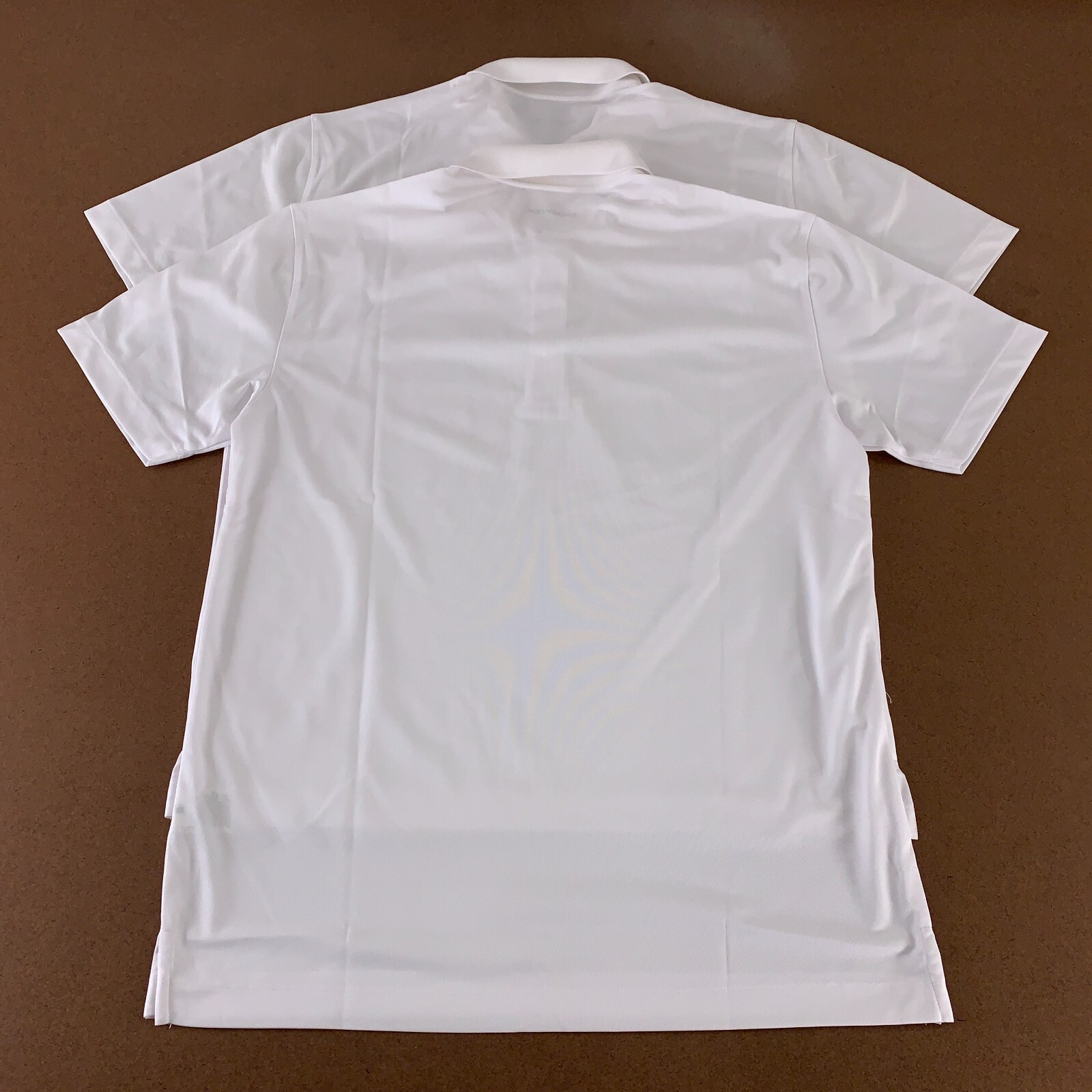 Sport-Tek Men’s Medium White Micropique Short Sleeve Sport-Wick Polo 2 Pack New