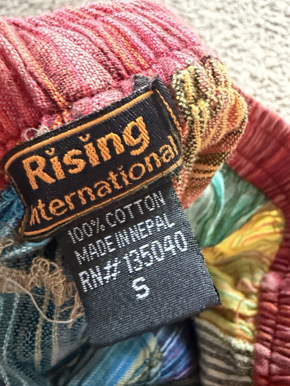 Rising International Patchwork Cargo Pants Women’s S Boho Nepal Hippy Vtg 90s