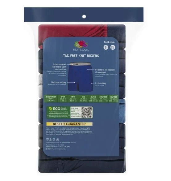 6 Pack Fruit of the Loom Men’s Assorted Knit Boxers Soft Knit Fabric Sizes S-3XL