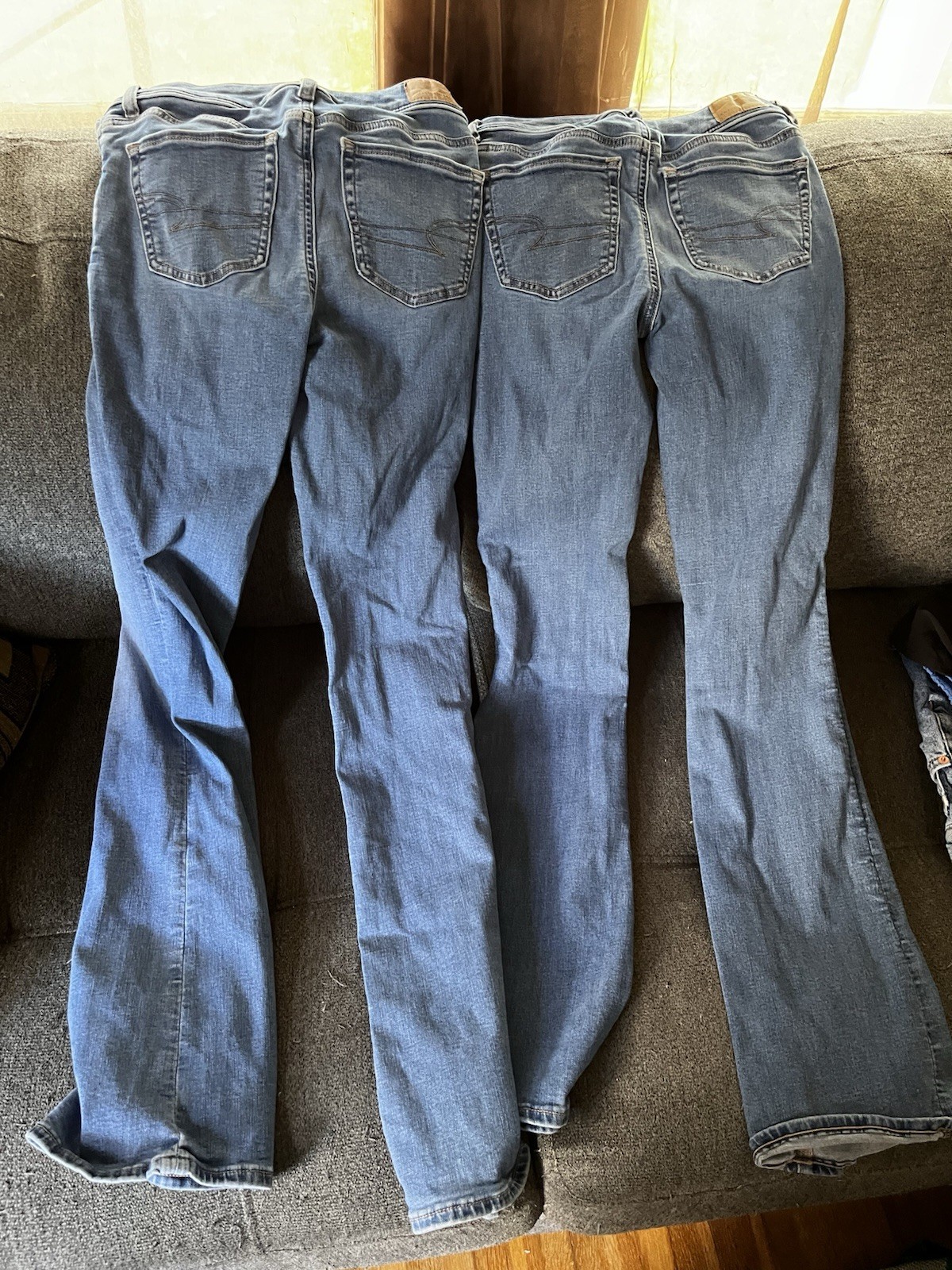 Lot of 2 American Eagle Women’s Bootcut Blue Denim Jeans 00 Regular