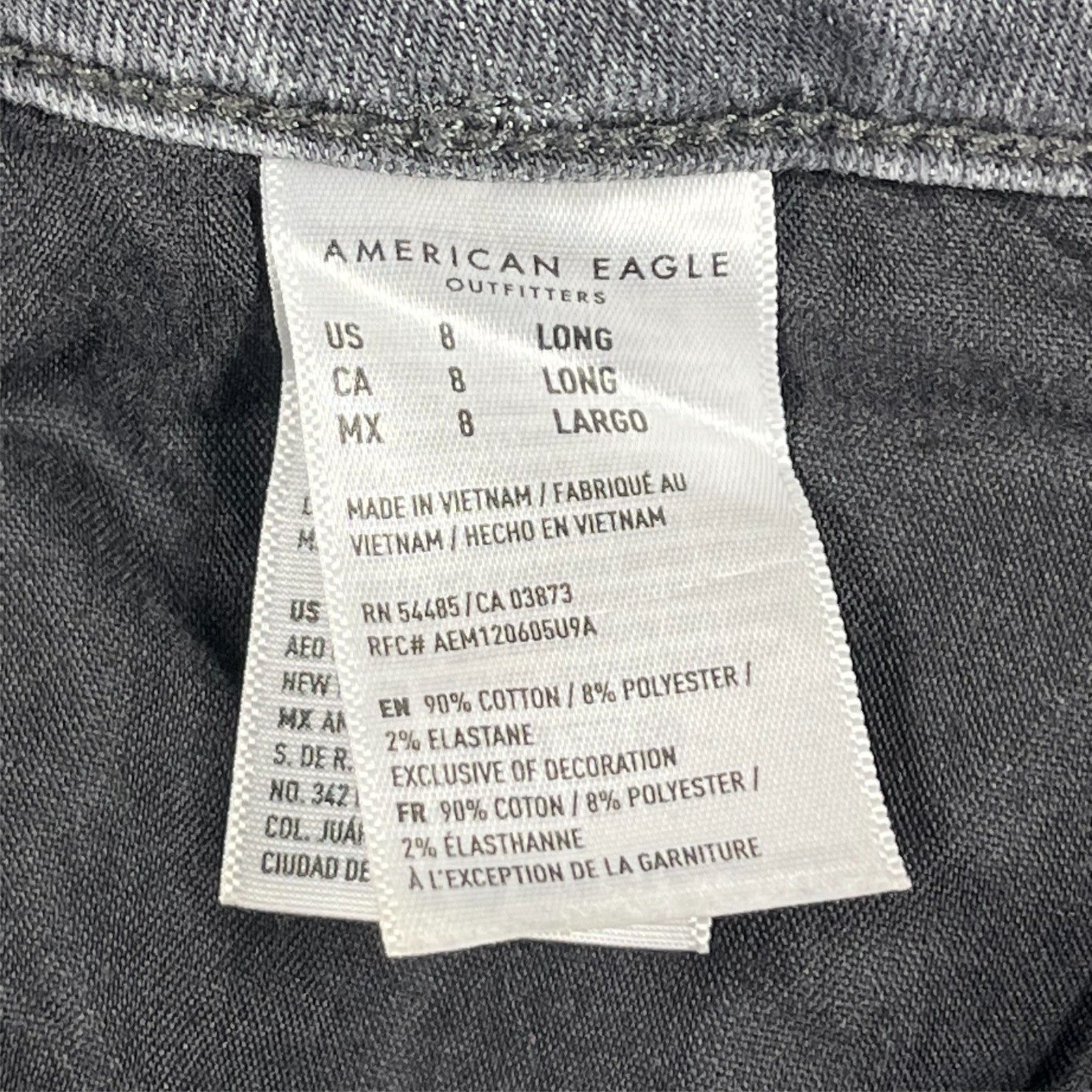 American Eagle Super Hi Rise Jegging Women’s 8 Long Distressed Flame Hem Pockets