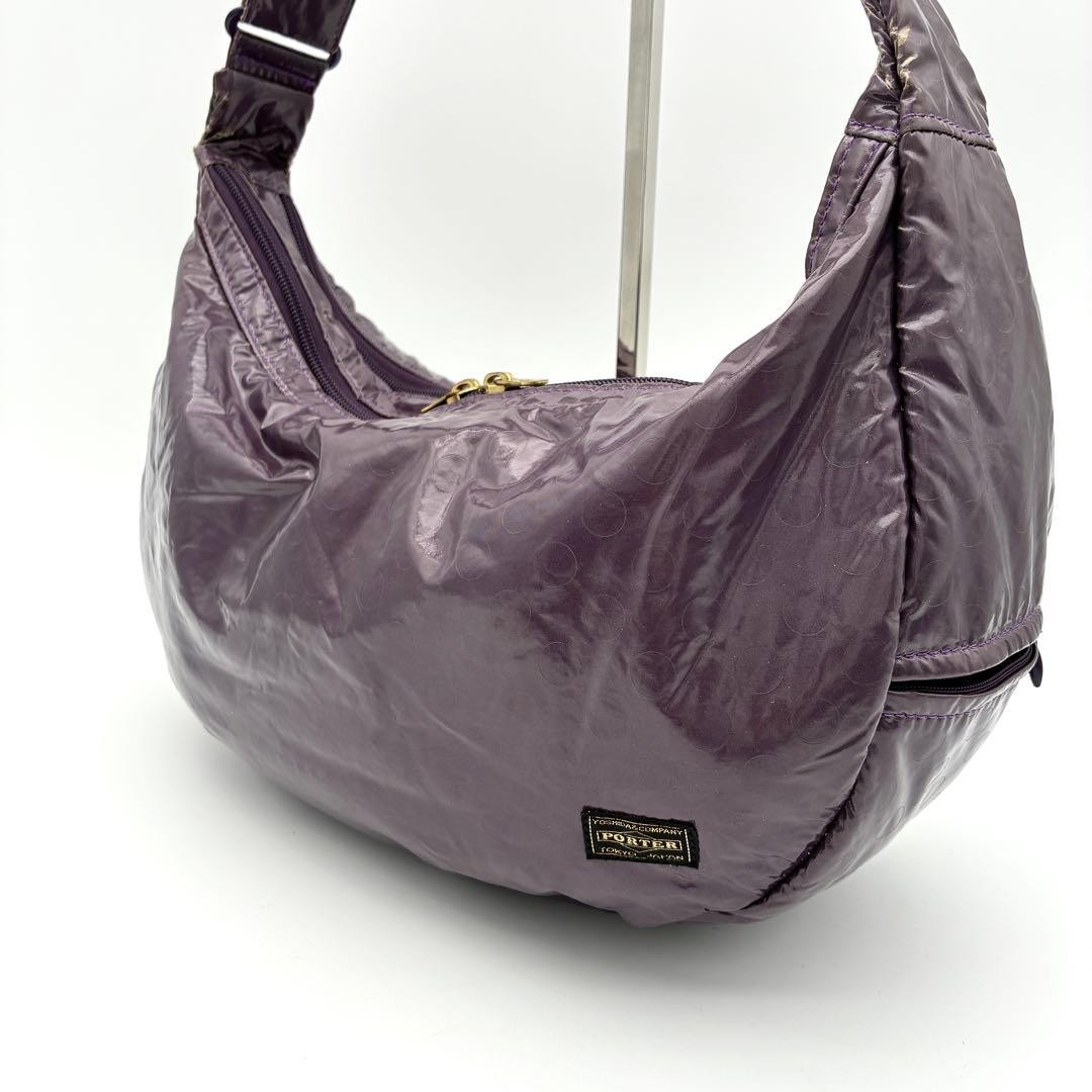 Porter Girl Bonbon Shoulder Bag Nylon Purple Half Moon Used