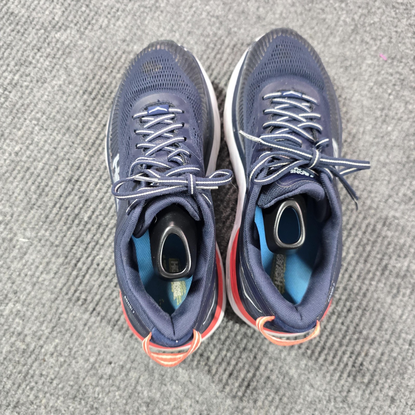 Hoka One One Bondi 7 Shoes Womens Size 10.5 Blue Running Cushioned 1110519 BIBBL